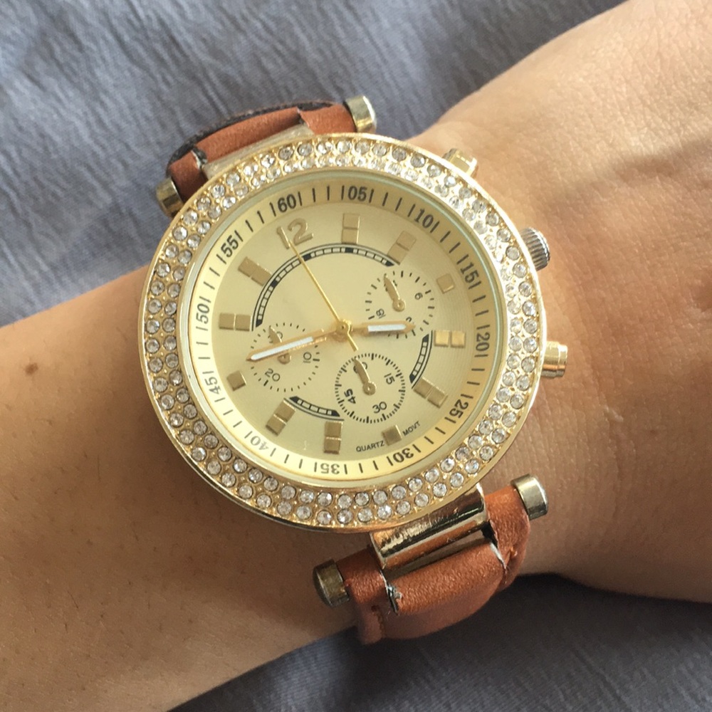 Brown Faux Leather Watch